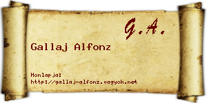 Gallaj Alfonz névjegykártya